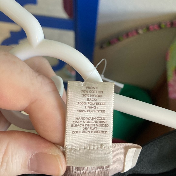 NWT LOFT Lace Front Black & White Tank Blouse L - Picture 5 of 5